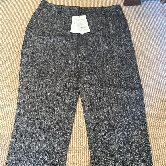 NWT THEORY trecca 2 pants in navy herring melange size 2/4 - Picture 5 of 14